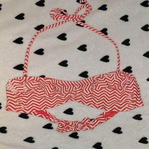 Coral Chevron bikini top
